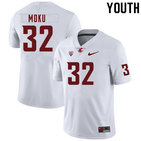 Youth #32 Tanner Moku Washington Cougars College Football Jerseys Sale-White